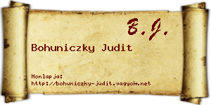 Bohuniczky Judit névjegykártya